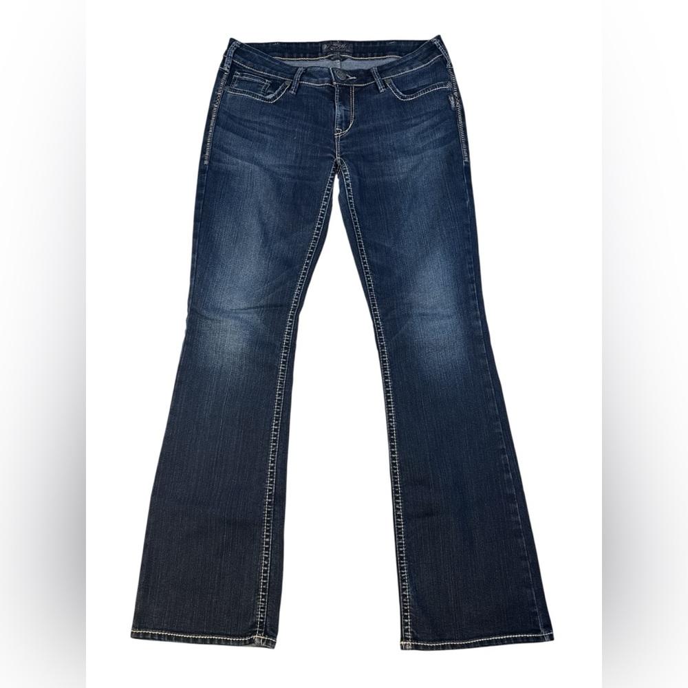 Silver Jeans Aiko Bootcut Dark Wash Stretch Denim Womens 34x35
